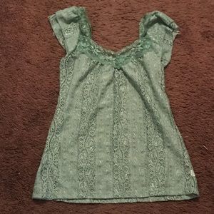 Green Lace Top
